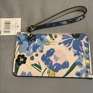 Kate Spade Floral Wristlet - Blue, Pink, and Yellow